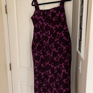 Lela Rose Size 12 purple brocade dress with Watteau back